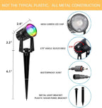 APONUO Christmas Solar Spot Lights Outdoor Color Changing, 2 Colors Modes Metal - Image 5