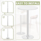 Flamaker Round Bistro Pub Table Modern Style Metal Base MDF Top Cocktail Bar - Image 7