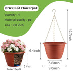 Hanging Planters 10 Inch, Self Watering Hanging Basket - Image 2