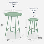 Best Choice Products 3-Piece Patio Dining Set, Bar Height, Outdoor Bistro Set - Image 2