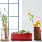 Vencer 12 Inch Rectangular Modern Minimalist Ceramic Succulent Planter Pot - Image 6