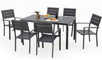AECOJOY 60" Outdoor Dining Table, Aluminum Patio Table - Image 6