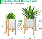 Plant Stand Indoor, Bamboo Plant Shelf, Adjustable Corner Plants Flower Holders - Image 2