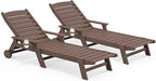 SERWALL Patio Chaise Lounge Chair Set of 2, Poly Lounge Chair by SERWALL
