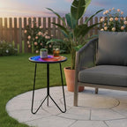 LIFFY Patio Side Tables, Small Round Decorative Metal End Table & Plant Tables - Image 7