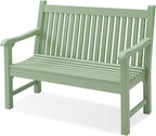 Psilvam Garden Bench, 2-Person Poly Lumber Patio Bench, All-Weather Outdoor by PsilvamGardenFurniture