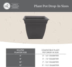 The HC Companies 8 Inch Eclipse Square Planter Pots - Image 7