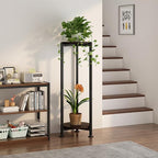 Plant Stand Indoor Outdoor 2 Tier Tall Metal Corner Storage Tiered Plant Shelf - Image 4