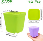 Anyumocz 42 PCS Plastic Square Plant Pots, Small Flower Pots - Image 2