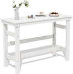 SERWALL 41" Outdoor Bar Table, HDPE Patio Bar Counter Height Table, All Weather by SERWALL