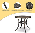 VINGLI 24” Cast Aluminum Outdoor Side Table, All Weather Round Patio Coffee - Image 4