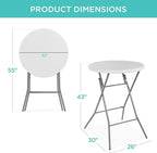 Best Choice Products 32in Bar Height Folding Table, Round Indoor Outdoor - Image 2