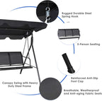 TANGKULA 3 Person Patio Swing, Steel Frame - Image 6