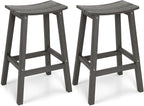 Weatherproof Bar Stools Set of 2, Saddle Seat, Bar Height Stools by LAHAAP