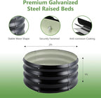 3 Pcs 2x2x1ft Round Galvanized Raised Garden Bed Planter Boxes Outdoor - Image 3