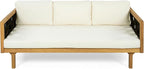 Merax Outdoor 3 Seater Daybed, Acacia Wood Patio Day Bed Couch Sofa - Image 5