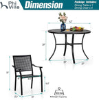 PHI VILLA 5 Pieces Outdoor Round Dining Set - Image 9