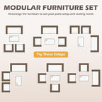 FDW | 4-Piece Patio Furniture Set | Gray & Blue | Outdoor Wicker Furniture - Image 8