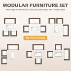 FDW | 4-Piece Patio Furniture Set | Brown & Red | Outdoor Wicker Furniture - Image 8