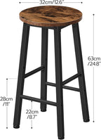 HOOBRO Bar Stools, Barstools Set of 2, Counter Height Barstools, 24.8" Bar - Image 3