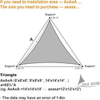 LOVE STORY Custom Size 7'x7'x7' Sand Sun Shade Sail Triangle Sunhsade Fabric - Image 2