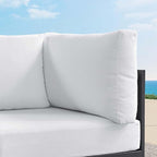 Modway Tahoe Aluminum Outdoor Sectional Corner Chair in Gray White - Image 8
