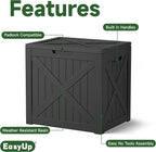 EasyUp 32 Gallon Outdoor Storage Box, Resin Waterproof UV-Resistant Deck Box - Image 3