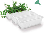 GROWNEER 3 Packs 17 Inches White Flower Window Box Plastic Vegetable Planters - Image 8
