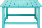 WestinTrends Malibu Low Outdoor HDPE Square Patio Coffee Table - Image 3