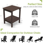 GREENVINES Outdoor Rocking Chair Set | 3-Piece | Dark Brown Wood Grain | 2 - Image 5