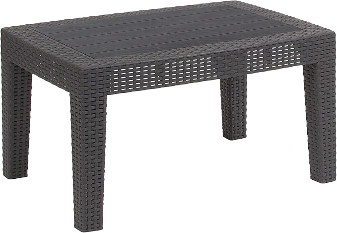 Flash Furniture Seneca Dark Gray Faux Rattan Coffee Table by FlashFurniture