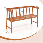 Tangkula Outdoor Eucalyptus Wood Bench, 2-Person Garden Bench - Image 3