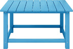 WestinTrends Malibu Low Outdoor HDPE Square Patio Coffee Table, Pacific Blue - Image 3