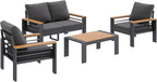 Aoxun Aluminum Outdoor Patio Furniture Set, 4 Seats Outdoor Sectional - Image 8