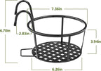 CADANI Iron Hanging Plant Holder Over The Rail Metal Fence Planters, Hanging - Image 3