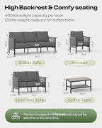 Aluminum Outdoor Patio Furniture Set - Image 7