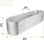 Land Guard 8×2×2ft Galvanized Raised Garden Bed Kit, Raised Garden Boxes Outdoor - Image 2