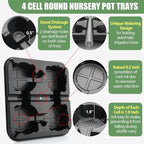 4 Cell Round Nursery Pot Trays for 5-6 Inch Pots, Thickened Sturdy Seedling Pot - Image 3