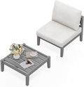 SERWALL HDPE Patio Furniture Set, 2 Pieces Outdoor Sectional Sofa Set, by SERWALL