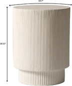 LeisureMod Modern Side Table Round Fiberstone Top Accent End Table - Image 3