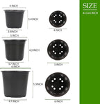 100 Packs Plastic Nursery Pots, 4 5 6 Inches Pots - Image 2