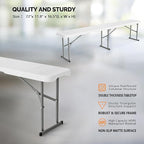 VINGLI 6 feet Plastic Folding Bench, Portable in/Outdoor Picnic Party Camping - Image 4