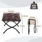 HollyHOME 15" H Folding Footrest Stool, Upholstered Foldable Ottoman - Image 3