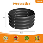 2-Pack 2x1ft Galvanized Raised Garden Bed, Outdoor Planter Bed, Metal Planter - Image 3
