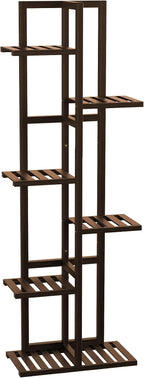 6 Tier Bamboo Plant Stand Indoor, Wood Tall Flower Holder Corner Tiered Plant - Image 7