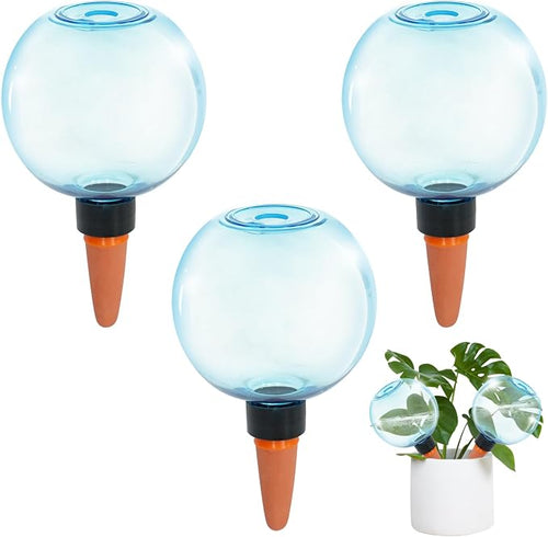 3pcs Large Plant Self Watering Globes, 17.5 oz Plastic Water Bulbs Top Fill by GEWOSI