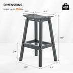 VINGLI 29 Inch Outdoor Bar Stools Set of 4, HDPE Weather Resistant Barstools - Image 3