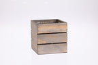 Wood Planter Box with Wine Crate Styled, 5 Inch Square, Rustic Barn Wood - Image 2