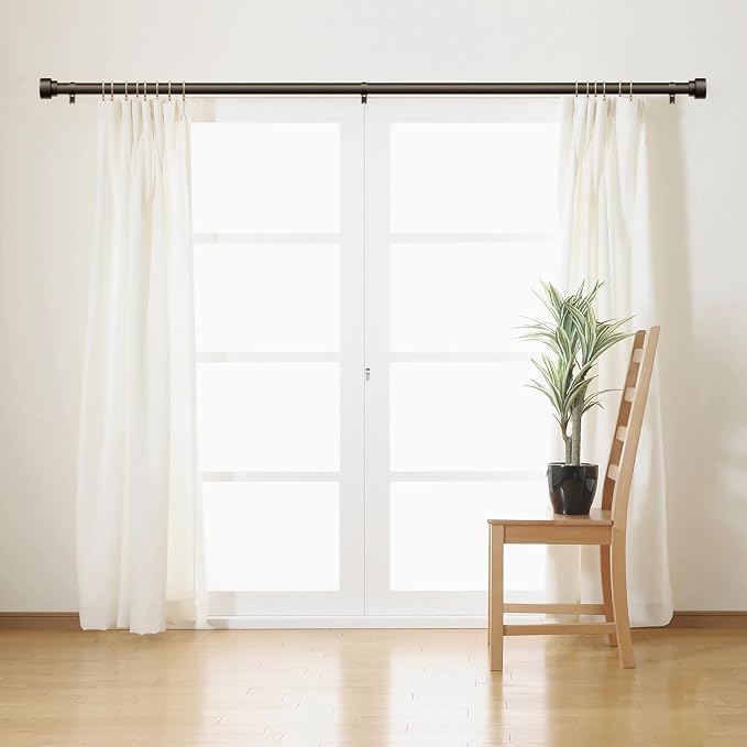 Curtain Rods for Windows 66 to 120, 1 Inch Adjustable Heavy Duty Long Window - Image 3