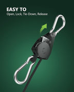 2-Pack 1/8” Adjustable Rope Hanger, Heavy Duty Ratchet Tie Down Strap - Image 5